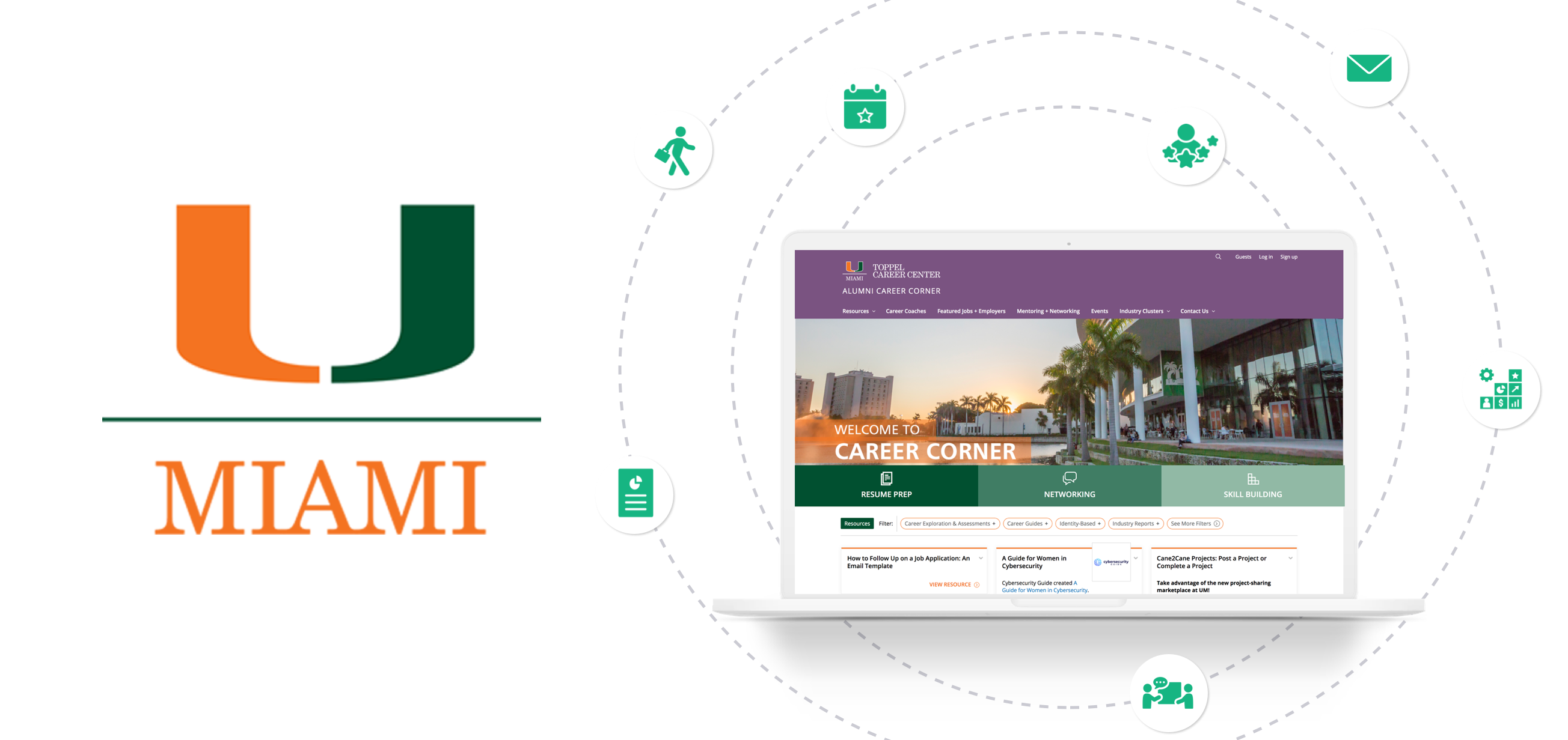 University of Miami's uConnect implementation shown on a laptop screen